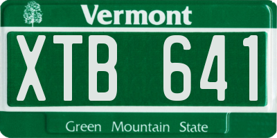 VT license plate XTB641