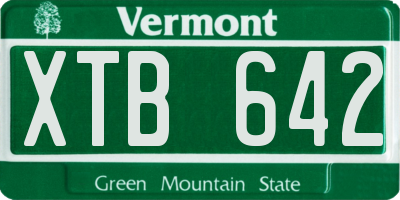 VT license plate XTB642