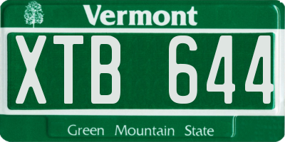 VT license plate XTB644