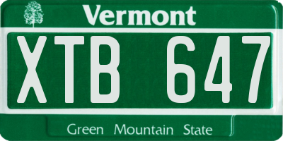 VT license plate XTB647