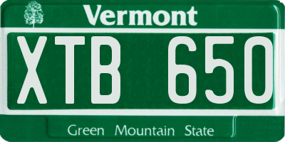 VT license plate XTB650