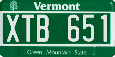 VT license plate XTB651