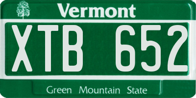 VT license plate XTB652