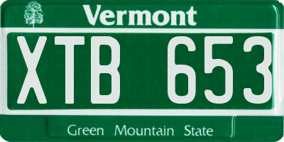 VT license plate XTB653