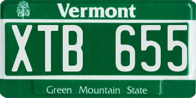 VT license plate XTB655