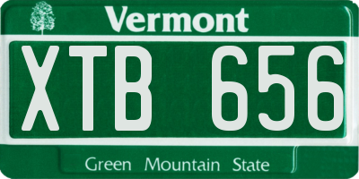 VT license plate XTB656