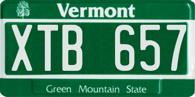 VT license plate XTB657