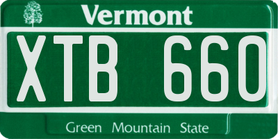 VT license plate XTB660