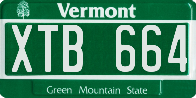VT license plate XTB664