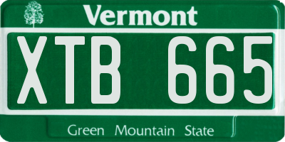 VT license plate XTB665