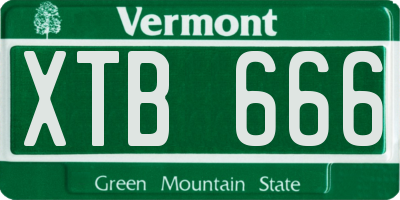 VT license plate XTB666