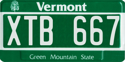VT license plate XTB667