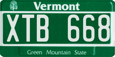 VT license plate XTB668
