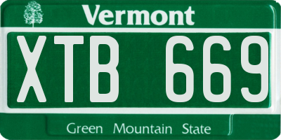VT license plate XTB669