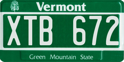 VT license plate XTB672