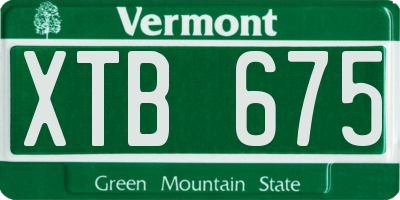 VT license plate XTB675