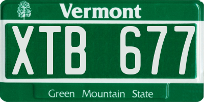 VT license plate XTB677