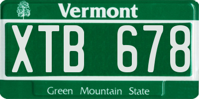 VT license plate XTB678