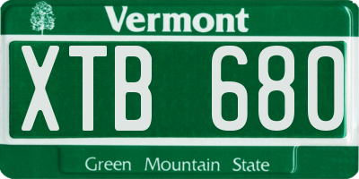 VT license plate XTB680