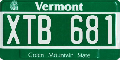 VT license plate XTB681