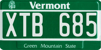 VT license plate XTB685