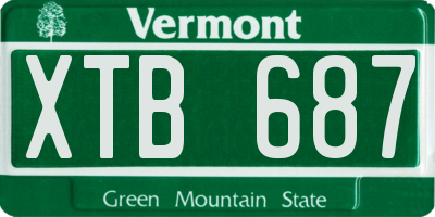VT license plate XTB687