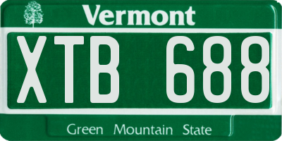 VT license plate XTB688