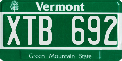 VT license plate XTB692