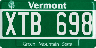 VT license plate XTB698