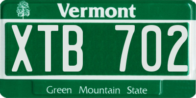 VT license plate XTB702