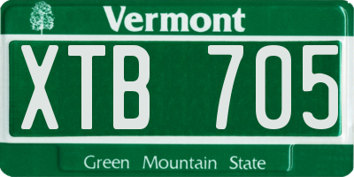 VT license plate XTB705