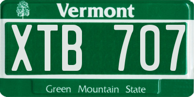 VT license plate XTB707