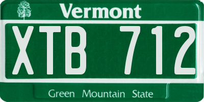 VT license plate XTB712