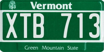 VT license plate XTB713