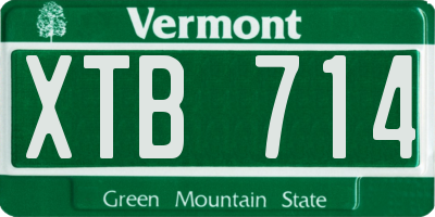 VT license plate XTB714