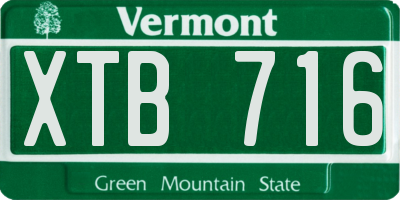 VT license plate XTB716
