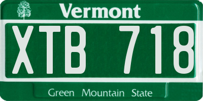 VT license plate XTB718