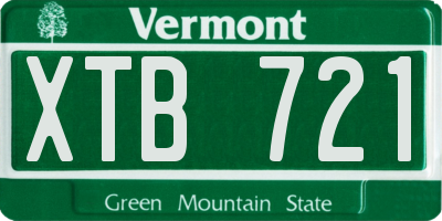 VT license plate XTB721