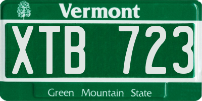 VT license plate XTB723