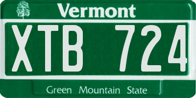 VT license plate XTB724