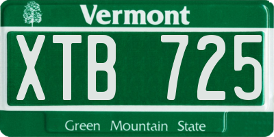 VT license plate XTB725