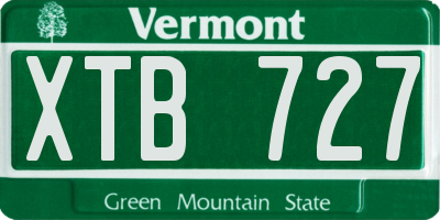VT license plate XTB727