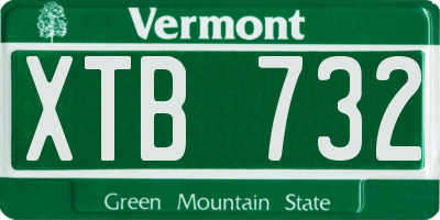 VT license plate XTB732