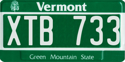 VT license plate XTB733