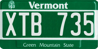 VT license plate XTB735