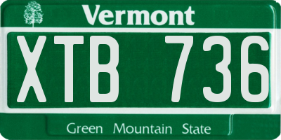 VT license plate XTB736