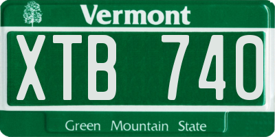 VT license plate XTB740