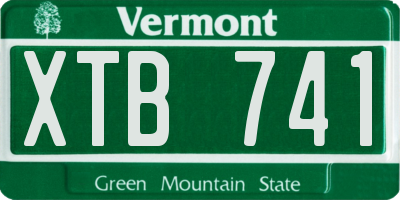 VT license plate XTB741