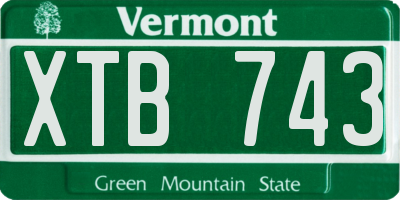 VT license plate XTB743