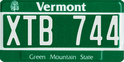 VT license plate XTB744
